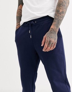Men's Navy Blue Cotton Sweatpants <b>Elastic</b> <b>Waist</b> Side Pockets Casual Joggers Autumn Wear - Product Image 2