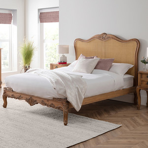 Cama Moderna de Ratán Estilo Francés Florence con Estructura de Teca y Detalles de Mimbre, Ajustable, Tamaños Queen/King - Product Image 4