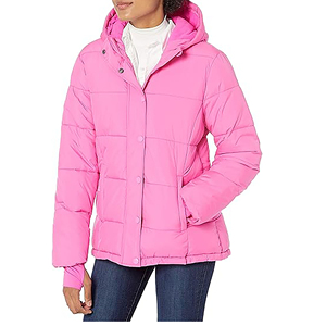 Chaqueta Acolchada con Capucha Rosa para Mujer, Abrigo Grueso de Invierno con Manga Larga - Product Image 5