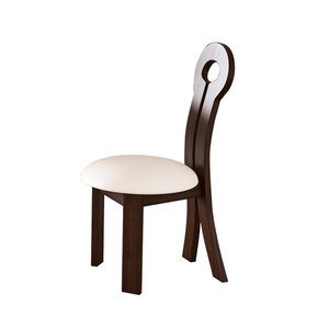 Set di 2 Sedie da Pranzo in Legno Massello con Design a Chiave e Cuscino in Pelle PU Bianca, Ideali per Cucina e Sala da Pranzo - Product Image 2