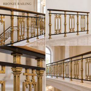 Barandilla de Bronce Acanalado para Hoteles de Lujo, Villas y Escaleras Arquitectónicas Clásicas - Product Image 5