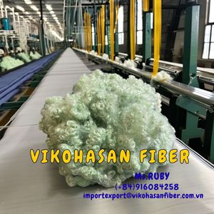 วิโคฮาซาน จีอาร์เอส เส้นใยโพลีเอสเตอร์รีไซเคิล 100% 15D HC-Green Fiber เส้นใยกลวงแบบเชื่อมต่อ ขนาด 32/38/51/64/76 มม. รีไซเคิลได้ ทนไฟ - Product Image 2