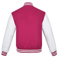 Veste universitaire pour homme de haute qualité, coupe ajustée, design tendance, vestes universitaires élégantes, vestes universitaires roses et blanches