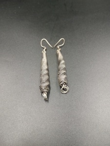 Pendientes Colgantes en Espiral con Corte Princesa, Chapados en Oro de la India, Estilo Clásico, Unisex, de Aleación, para Boda - Product Image 2