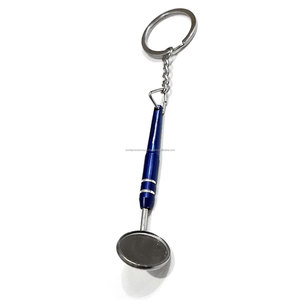 World Precision Surgical Dental Mouth <b>Mirror</b> Keychain Stainless Steel Blue Handle ENT Surgical Instrument Machinery Gift - Product Image 3