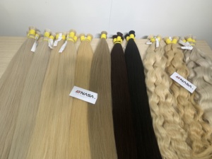 Wholesale Bulk Vietnamese Hanoi Virgin Human Hair Extensions 20 Inches 100g <b>Bleached</b> All Colors Natural Straight Wavy <b>Thick</b> Ends - Product Image 6