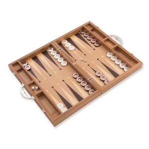 Juego de Backgammon Profesional de Cuero de Lujo de 18 Pulgadas, Tablero de Viaje Plegable Portátil Grande con Asa para Adultos y Torneos - Product Image 2