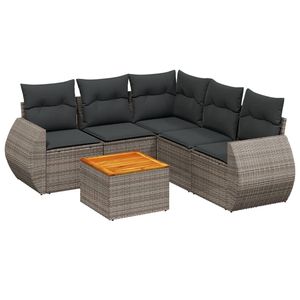 Ensemble de canapé de jardin en rotin PE gris modulaire avec housses amovibles, meubles d'extérieur pratiquement portables - Product Image 2