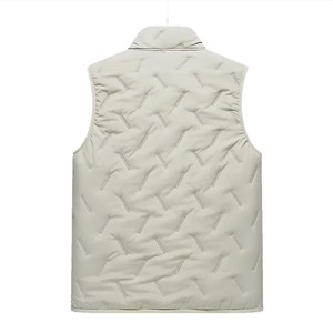 Men's Winter <b>Quilted</b> Vest Stand Collar Zipper Closure Windproof Casual Outerwear Solid Color Polyester <b>Wadding</b> Pockets - Product Image 2