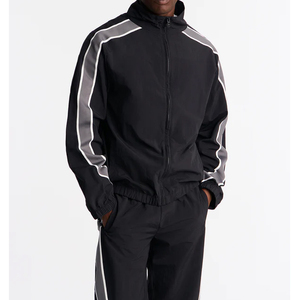 2027 Custom High Quality Winter Printed Solid Lightweight Nylon Streetwear Tracksuit Two Piece Jogging <b>Windbreaker</b> Sets Men - Product Image 4