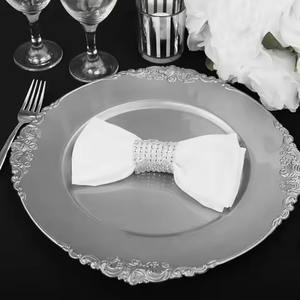 จานรองโลหะสีทองหรูหราสำหรับตกแต่งโต๊ะอาหารในงานแต่งงาน งานฉลองครบรอบ และการจัดโต๊ะ - Product Image 1