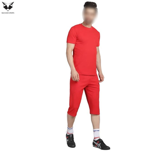 Ensemble tendance pour homme : T-shirt et short décontractés en lin respirant, couleur unie, deux pièces assorties pour l'été - Product Image 2