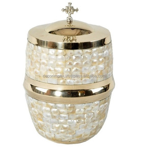 Urne pour animaux de compagnie gravée à six côtés Épagneul moderne Urne funéraire décorative en métal Urne commémorative personnalisée avec poli prix de gros - Product Image 1