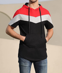 Sudaderas con capucha de manga corta personalizadas de alta calidad, sudadera de algodón con logotipo personalizado para hombre, sudaderas con capucha de forro polar - Product Image 5