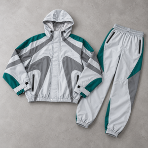 Custom Men's 100% Polyester <b>Tracksuit</b> <b>Retro</b> Color Block Windbreaker Jacket Pants Set Lightweight Streetwear 2 Piece Custom Logo - Product Image 3