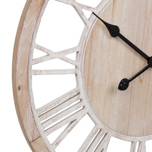 Rustic Wood <b>Wall</b> <b>Clock</b> Round Analog Quartz Design for Living Room <b>Decor</b> At Best Price - Product Image 4