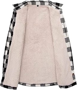 เสื้อแจ็คเก็ตผ้าฟลานเนลลายสก็อตแบบกำหนดเองสำหรับผู้ชาย เสื้อฮิปฮอปผ้าขนสัตว์ขนาดใหญ่ ซับในลายทาง ขนเฟอร์ เสื้อแจ็คเก็ตสำหรับผู้หญิงและผู้ชาย - Product Image 5