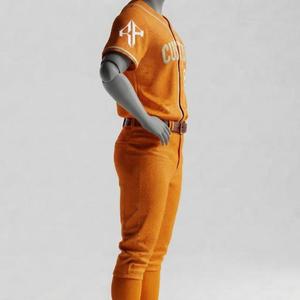 Ensemble uniforme de baseball pour adultes, pour hommes, manches courtes, avec logo blanc, col rond, 100% polyester, coupe régulière, fermeture à boutons - Product Image 4
