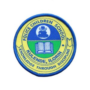 Children School Kulende Ilorin Embroidered <b>Iron</b>-<b>On</b> Patch Circular Woven Fabric <b>Badge</b> - Product Image 1