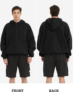 Sweat à capuche zippé pour homme, 400 g/m², en molleton de coton et polyester, teint uni, coupe classique, avec logo personnalisé, marque privée, vêtements d'hiver, Pakistan - Product Image 5