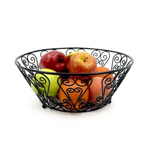 Classic Look Design Fruit <b>Basket</b> Metal Wire Storage <b>Basket</b> Black Simple Design <b>Stackable</b> Multi Purpose Neatening Organizer Metal - Product Image 4
