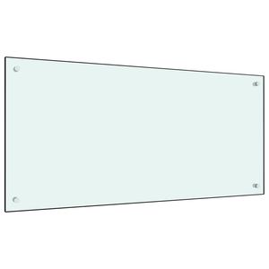 Revêtement mural de cuisine en verre trempé blanc 39,4 x 19,7 po - Product Image 1