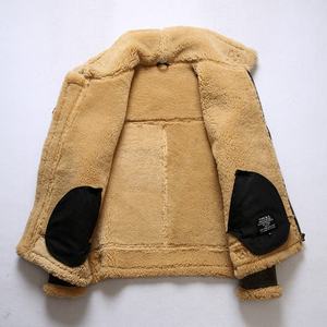 Chaqueta Bomber Retro de Piel de Oveja Desgastada para Hombre, Abrigo de Aviador de Cuero con Forro de Piel, Ropa Exterior Informal de Invierno - Product Image 3