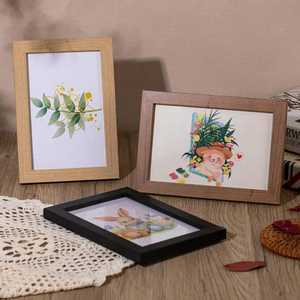 <b>Top</b> <b>Loading</b> Solid Beech Wood Photo Frame Set Minimalist Slot Design Picture Frames Modern Desktop Art Display Various Sizes - Product Image 2