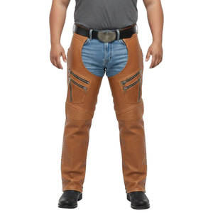 Premium Leather Motorcycle <b>Chaps</b> for Bikers Vintage Solid Color New High Quality <b>Half</b> Horse Riding <b>Chaps</b> for Men - Product Image 1