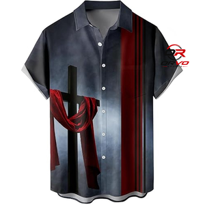 Chemise Hawaïenne Homme ORVO Sports Tricotée 100% Polyester 140g Manches Courtes Col Rabattu Imprimé Papillon Numérique Décontractée Été - Product Image 3