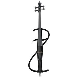 Violoncello Elettrico Professionale 4/4 Full-Size Tipo S con Custodia, Arco, Resina, Cuffie, Cavo di Collegamento e Accessori in Ebano - Product Image 1