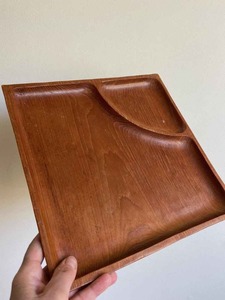 Plateau de service rectangulaire en bois fait main, design minimaliste, vaisselle en bois naturel poli - Product Image 4