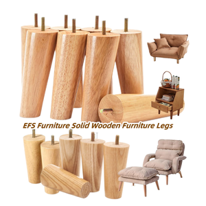 Solid Wood Round Furniture Legs Replacement Sofa Cabinet Dresser Legs Natural Finish Heavy Duty Wooden Feet Wood Round Sofa Legs - Product Image 2