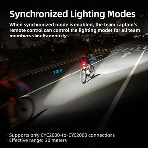 ไฟ<span class=keywords><strong>จักรยาน</strong></span> CYCLAMI CYC2000 ป้องกันแสงสะท้อน ความสว่าง 2000LM มาตรฐานกันน้ำ IPX6 ชาร์จผ่าน USB-C พร้อมรีโมทไร้สาย แบตเตอรี่ 4000mAh - Product Image 4