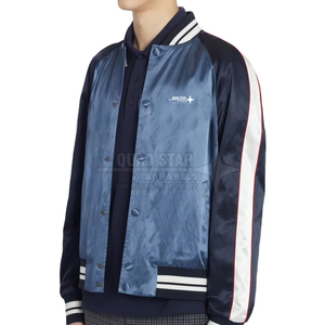 <b>Light</b> <b>Weight</b> Stylish Breathable Waterproof Satin Letterman <b>Jacket</b> with Stand Collar and Front Logo for Men Winter - Product Image 5
