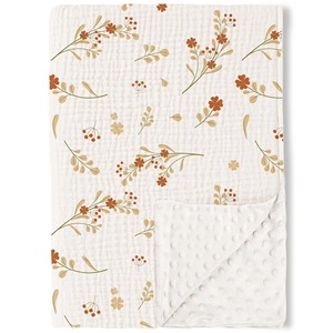 Couverture pour bébé en mousseline de coton imprimée sur mesure, couverture pour bébé à motif tissé - Product Image 1