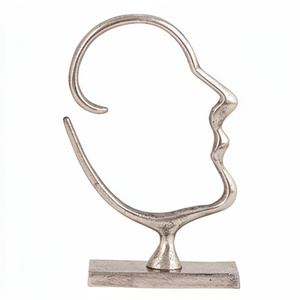 Face Look Sculpture and Aluminum Metal Very Luxury Design for Gifts Home Living Room <b>Desk</b> Decoration Showpiece - Product Image 1