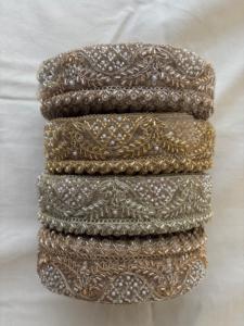 Luxury Multi Color Pearl Embroidered Lace Trim 3D Floral Beaded Ribbon for Wedding Dress DIY Craft Garment Accessory Wholesale - Product Image 2