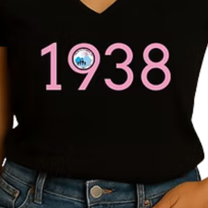 Camiseta Gráfica Negra con Cuello en V para Mujer, Estilo Casual, Urbano, Cómodo, Suave, Ropa de Moda para Uso Diario - Product Image 5