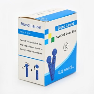 เข็มเจาะเลือดแบบใช้แล้วทิ้งสำหรับผู้ป่วยเบาหวาน CE ISO Medmount ผลิตจากพลาสติกปลอดเชื้อ หัวแบบหมุน ช่วยลดการบาดแผล - Product Image 1