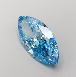 Superbe diamant bleu taille marquise de 7 carats, rare et de couleur fantaisie, diamant en vrac de forme navette pour les créations de joaillerie de luxe sur mesure - Product Image 2