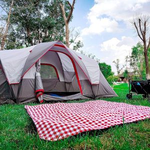 Tenda da Campeggio a Doppio Strato per 6 Famiglie, Impermeabile, Antivento, con Tetto Antipioggia, Grandi Finestre a Rete, Facile da Montare, per 2 Persone - Product Image 2