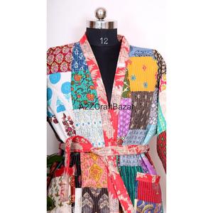 Kimono de algodón 100% puro para mujer, con estampado floral de lujo, mangas tres cuartos, tela suave y transpirable para el invierno. - Product Image 4