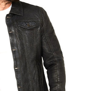 2026 Wholesale Price Genuine Sheep <b>Leather</b> <b>Jacket</b> Fashionable <b>Leather</b> <b>Jackets</b> Best Price Button Closure Regular Fit <b>Men's</b> <b>Jacket</b> - Product Image 3