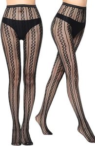 Leggings résille sexy à motifs pour femmes, taille haute, respirants, sans couture, fins, longueur intégrale, en polyamide, taille unique, avec chaussettes - Product Image 1