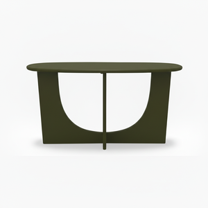 TABLE DE CONSOLE / TABLE D'APPUI en bois d'hévéa durable et placage de chêne MDF pour salle à manger et restaurant, décoration intérieure, couleur verte - Product Image 1