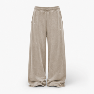 Custom Wide Leg <b>Sweatpants</b> with French Terry Fabric for <b>Women</b> Streetwear Brands Wholesale Factory OEM - Product Image 4