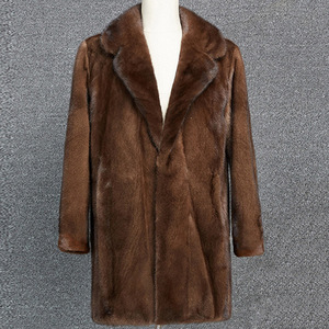 Winter 2022 New <b>Men's</b> Casual Warm Thick High Quality Synthetic Fur Turn-down Collar Llong-sleeve <b>Long</b> Coat - Product Image 2