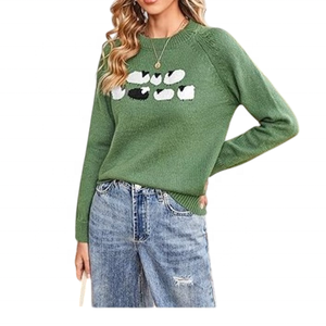 Anti-boulochage femmes lâche tricot pull à col rond pull hiver décontracté couleur unie motif 100% coton fait Bangladesh avant - Product Image 4