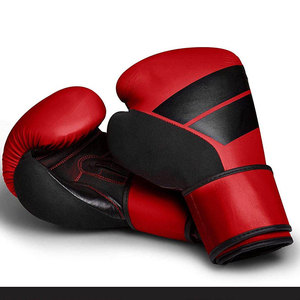 Gants de boxe en cuir rouge et noir avec fermeture à boucle, antidérapants, imperméables, unisexes pour l'entraînement de boxe pour adultes - Product Image 4